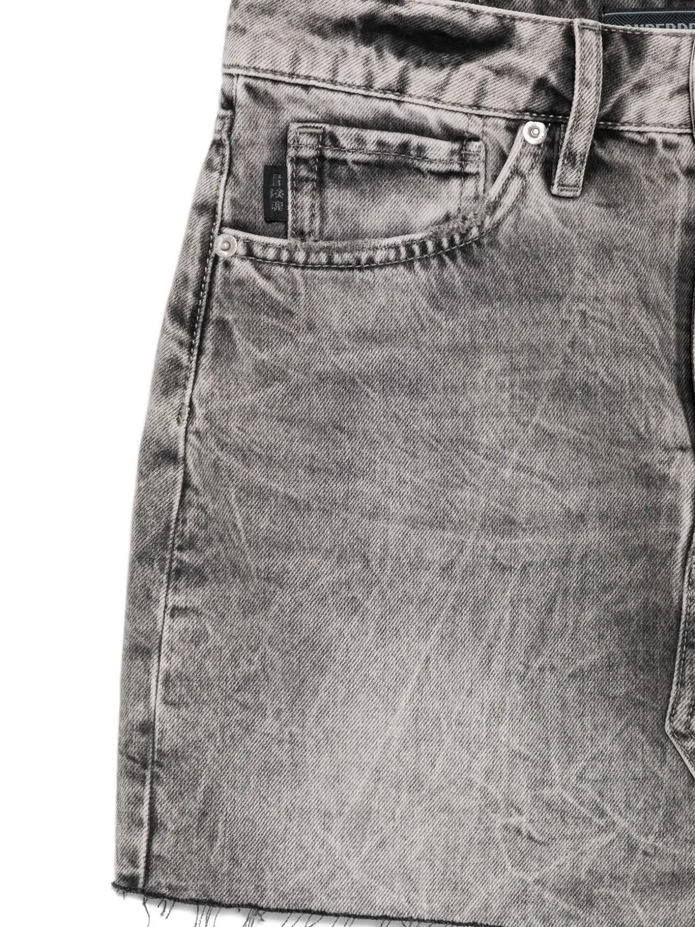 Superdry Denim Straight Skirt In Gray