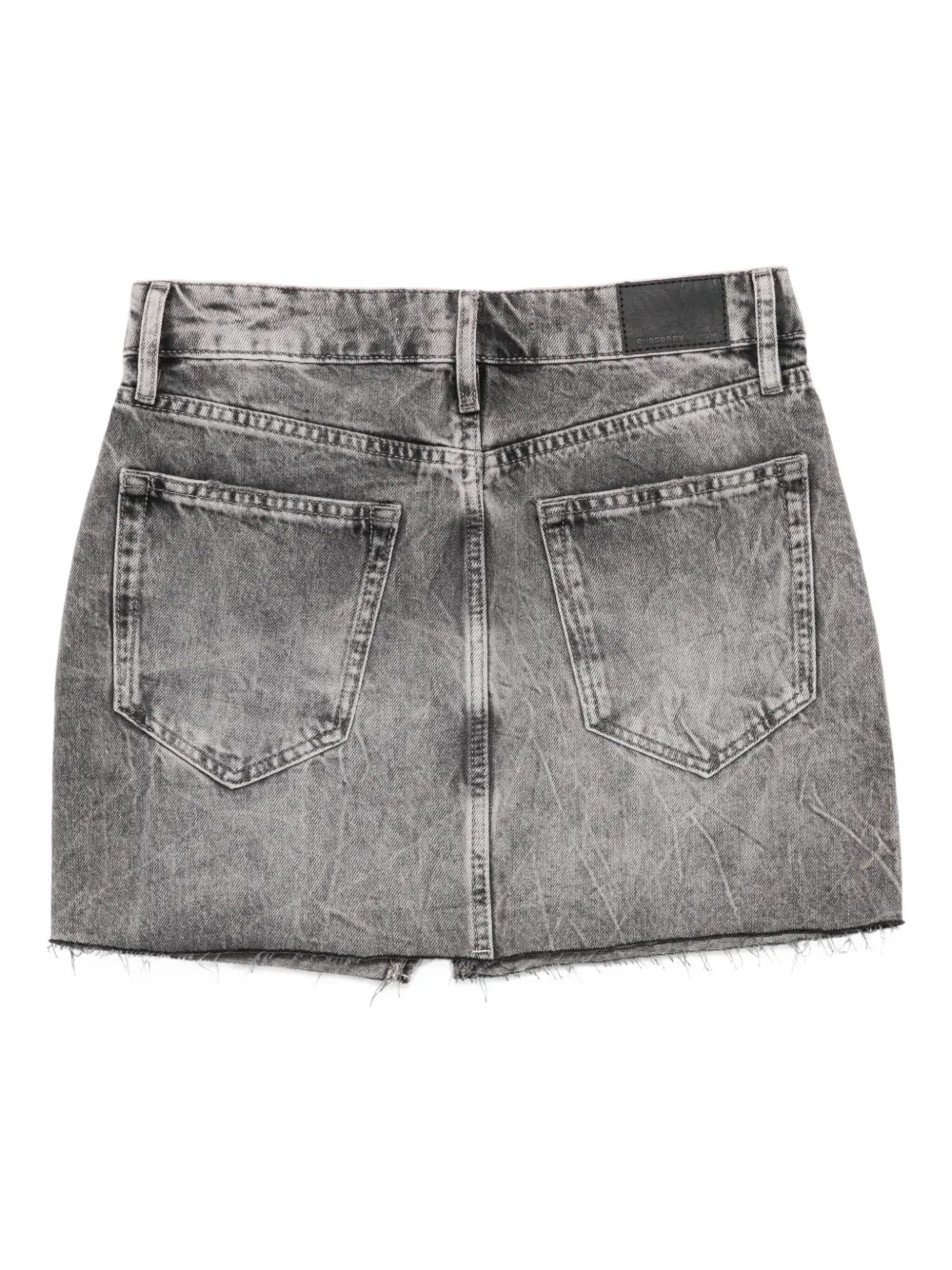 Superdry Denim Straight Skirt In Gray