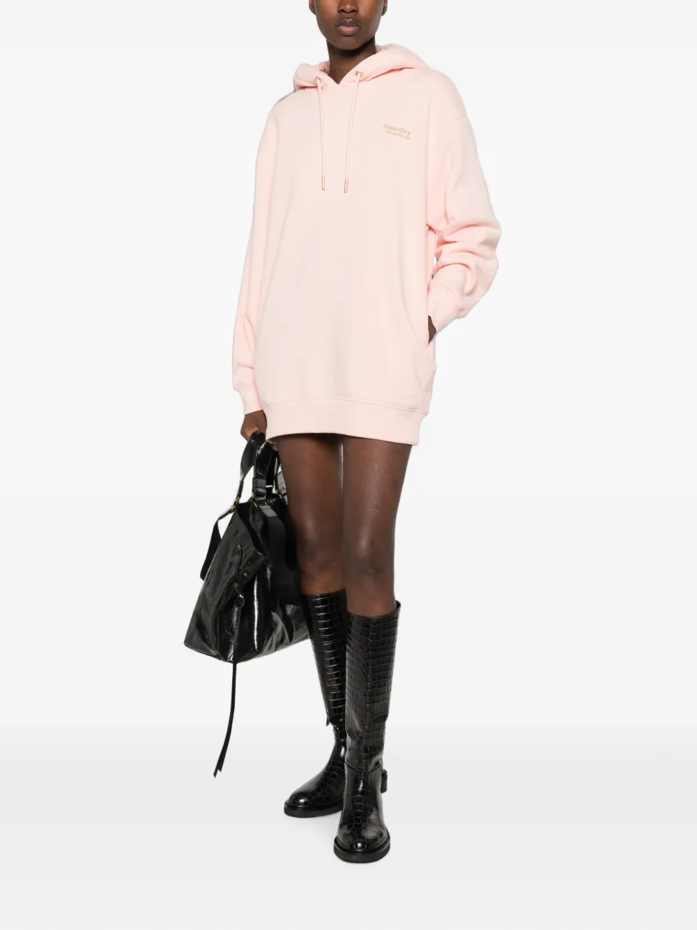 Superdry Mini-jurk met geborduurd logo Roze