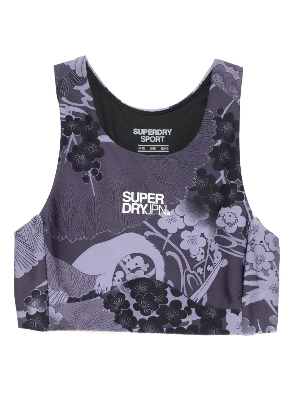 Superdry floral-print sports bra | Grey | Image 1