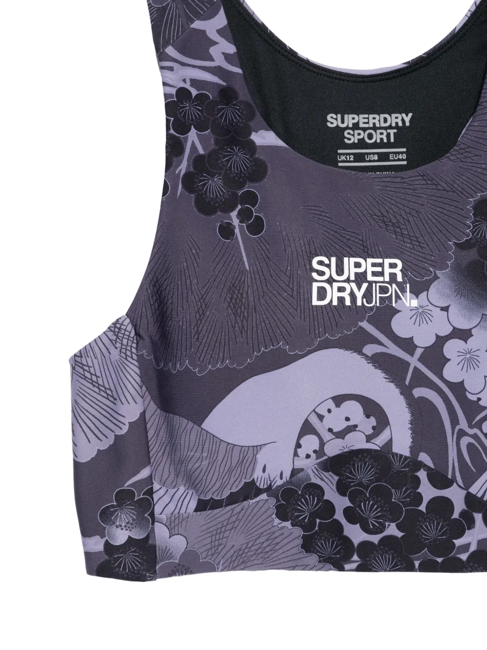 Superdry Sport-bh met bloemenprint Grijs