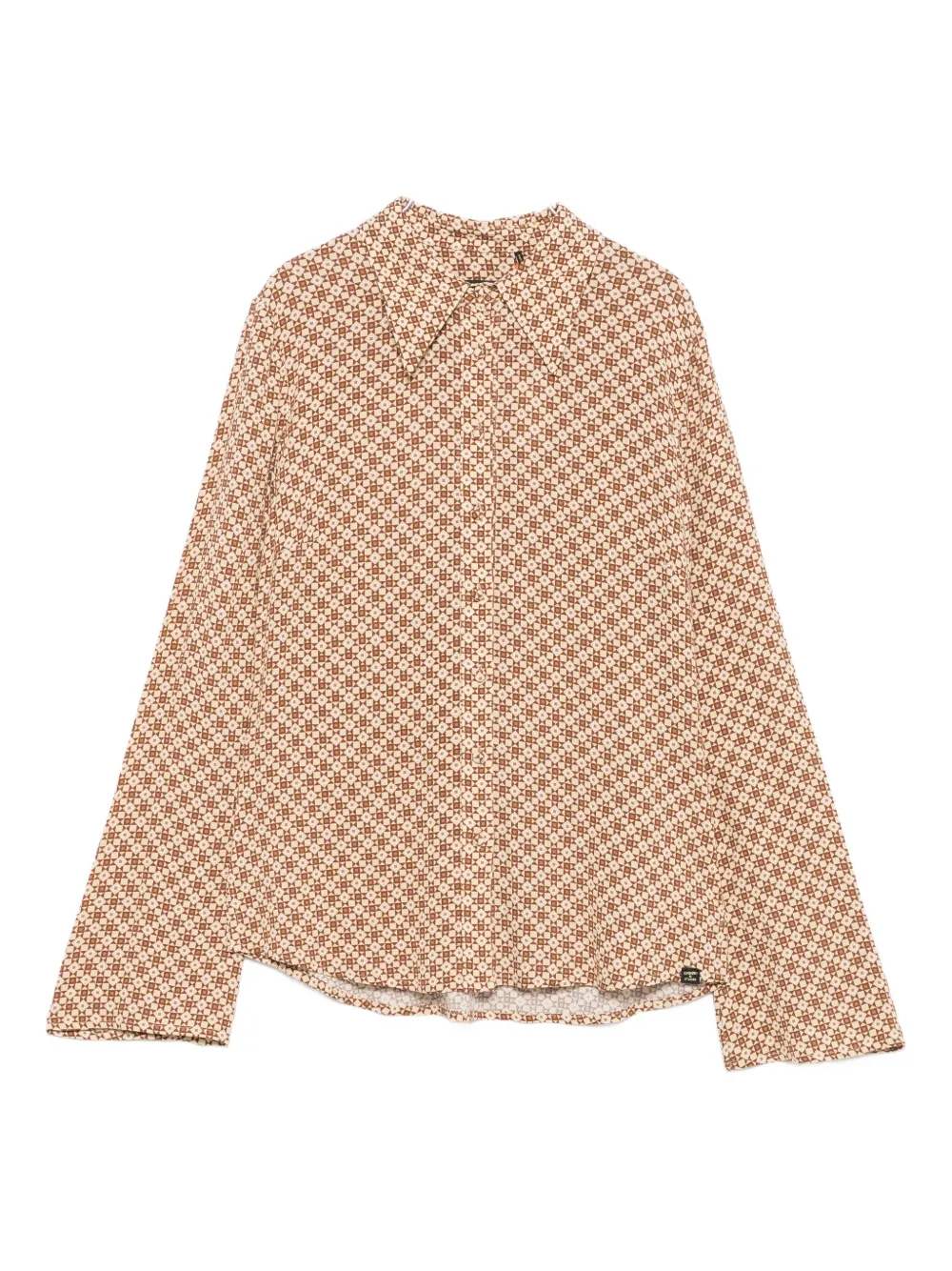 Superdry flared-sleeve patterned blouse | Marrom | Image 1