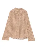 Superdry flared-sleeve patterned blouse - Brown