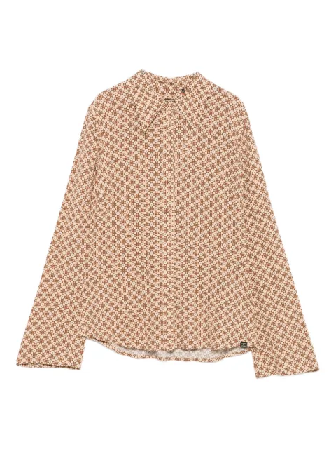 Superdry flared-sleeve patterned blouse