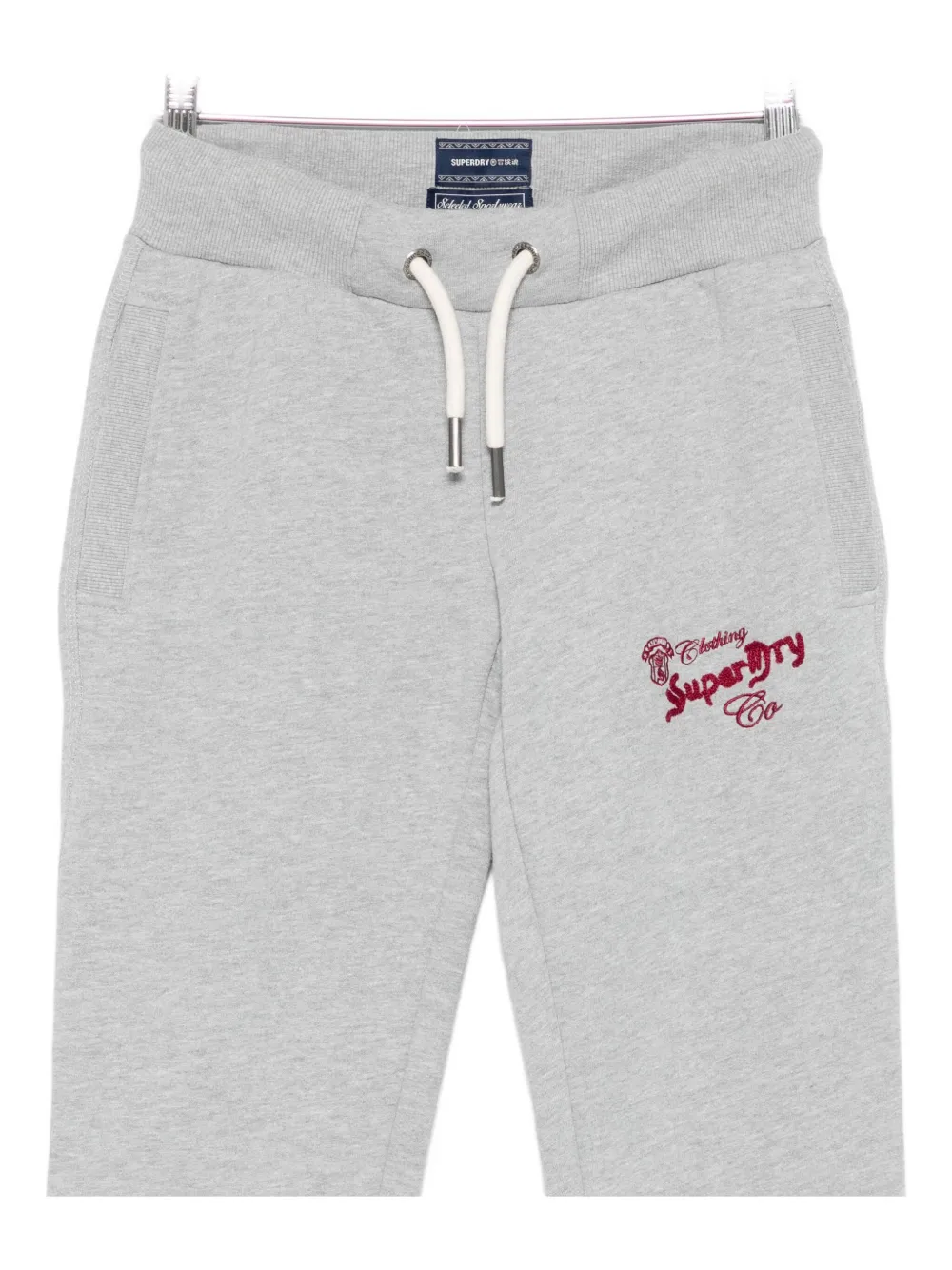 Superdry Logo-embroidered Track Pants In Gray