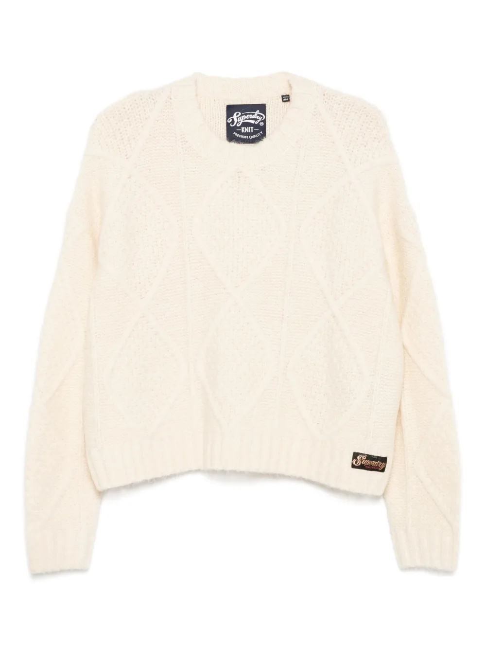 Superdry diamond-knit sweater | Neutrals | Image 1