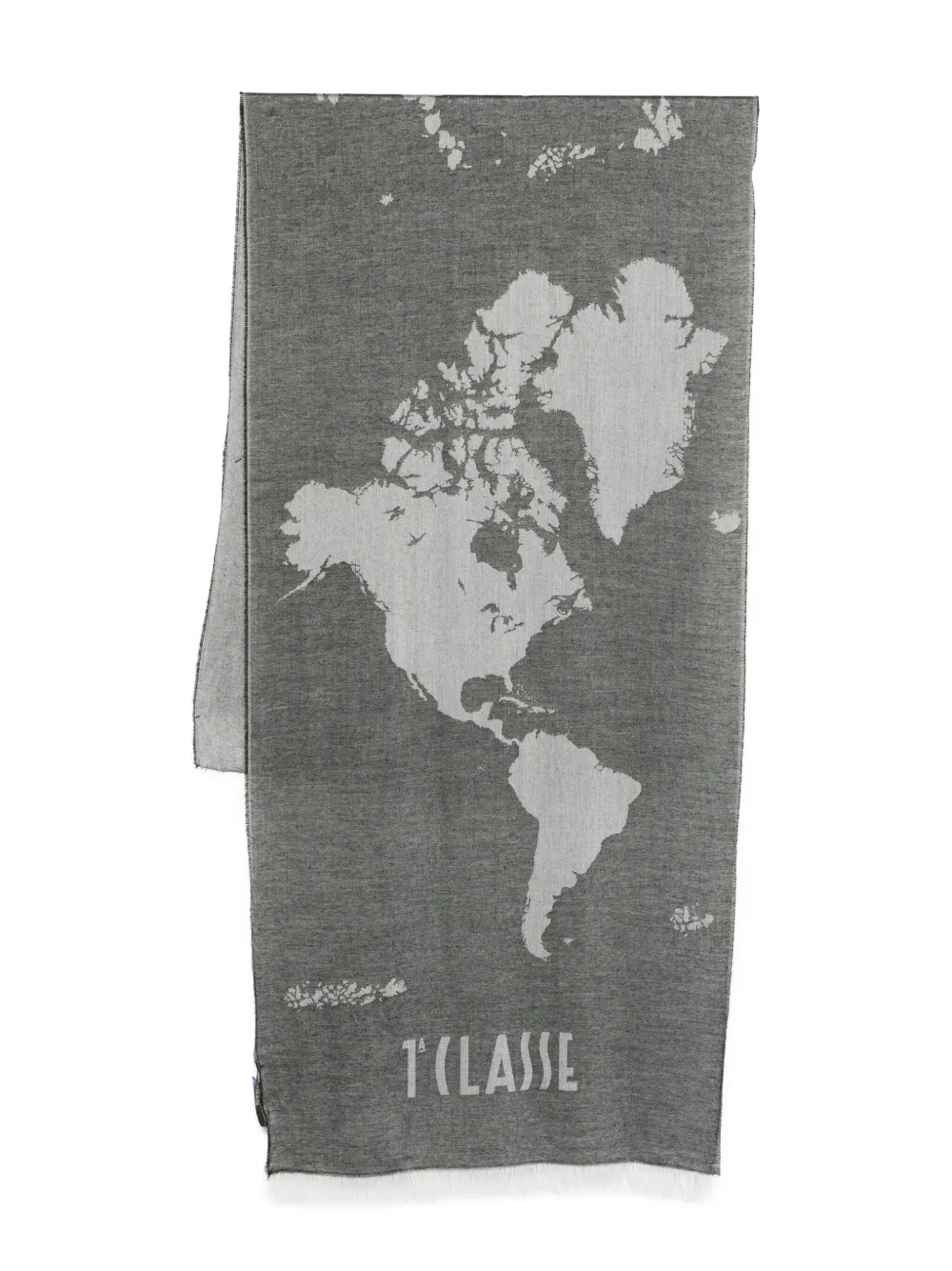 Alviero Martini 1° Classe Geo World-map Scarf In Gray