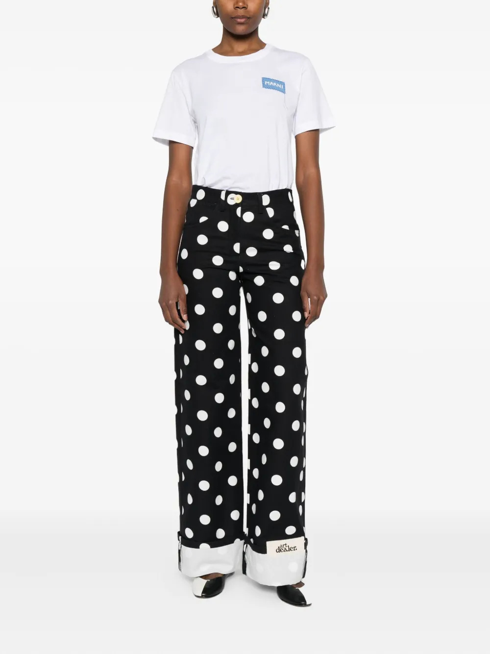 Art Dealer Polka-dot Trousers In Black