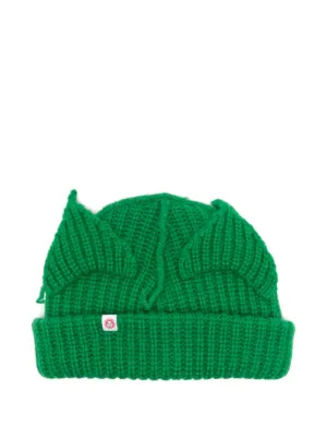 Charles Jeffrey Loverboy Chunky Rabbit Beanie Hat | Green