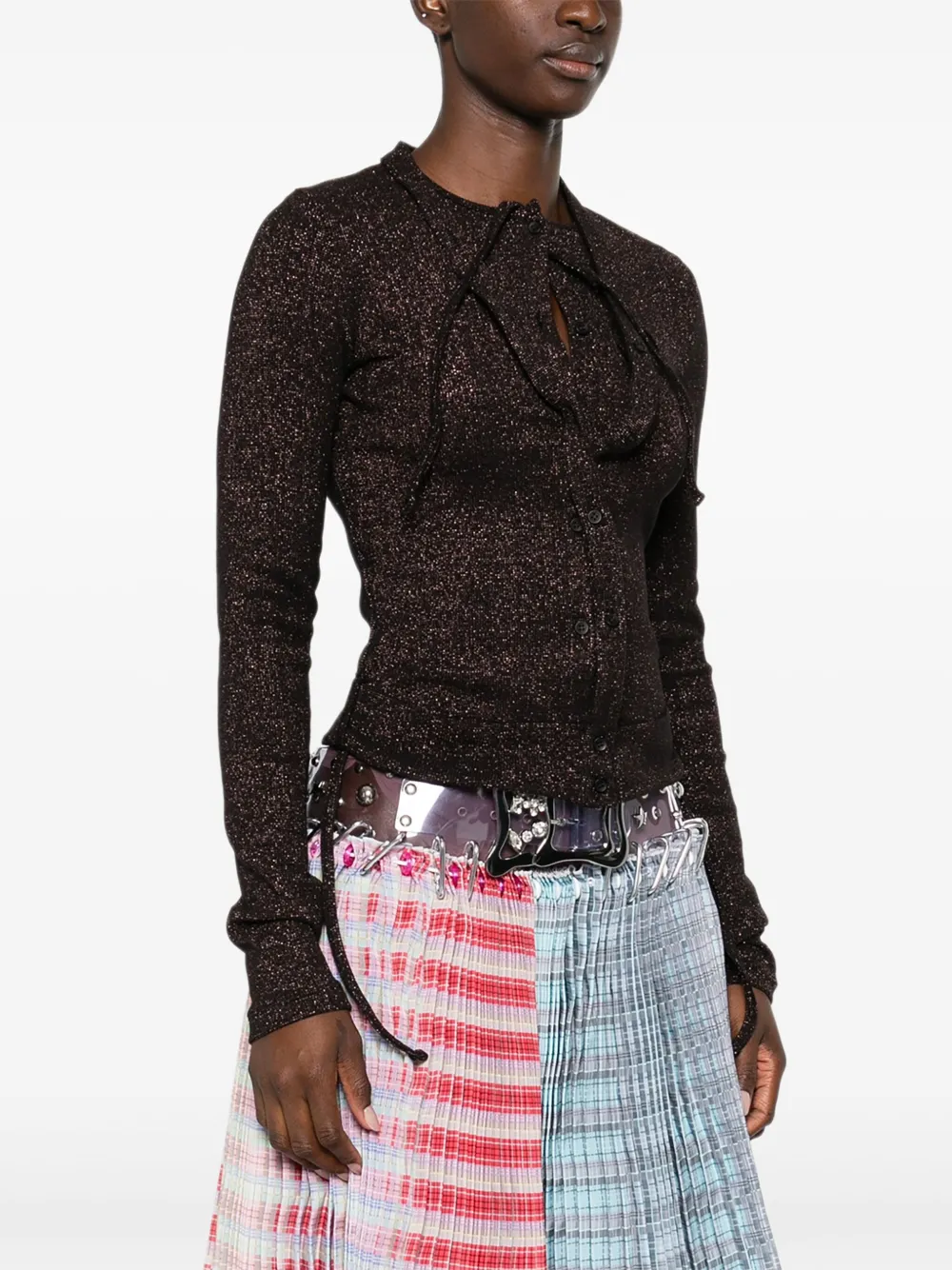 Ottolinger Geribbeld vest met dubbele sluiting Zwart