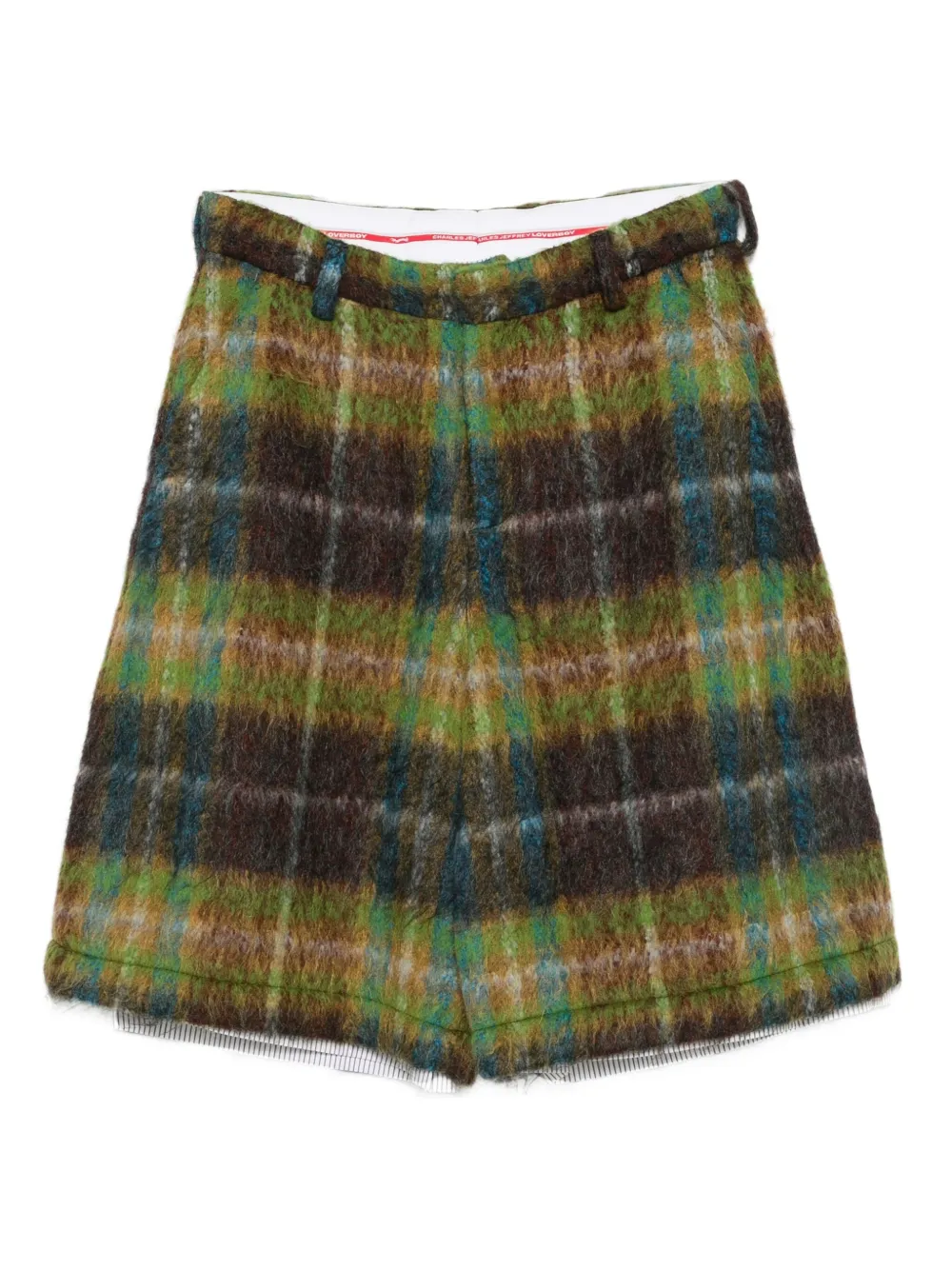 Charles Jeffrey Loverboy plaid tailored shorts | Green | Image 1