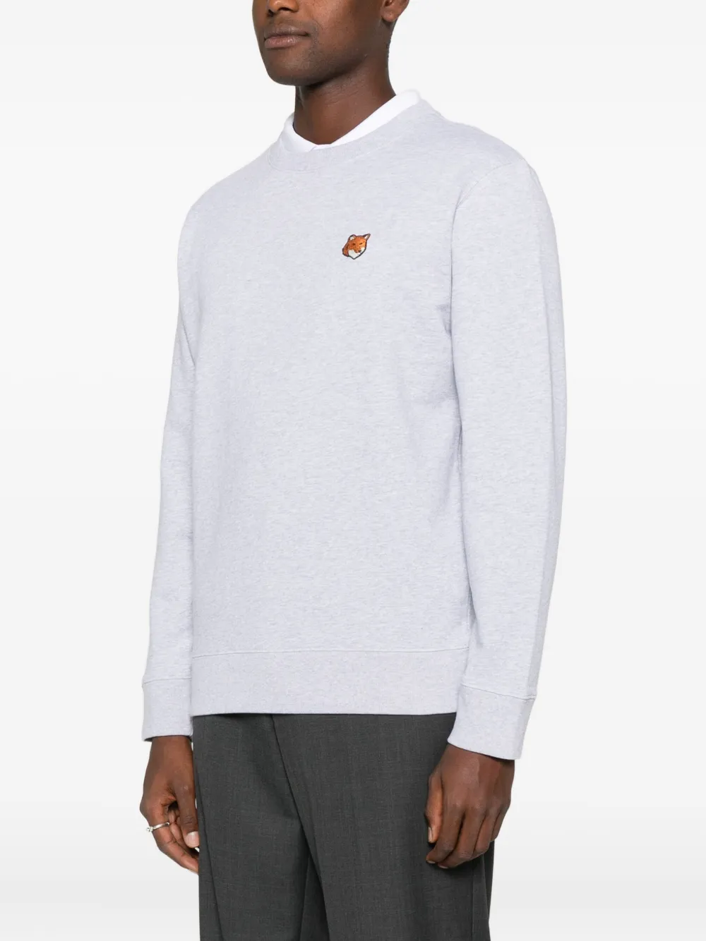 Maison Kitsuné Sweater met ronde hals en vos-patroon Grijs