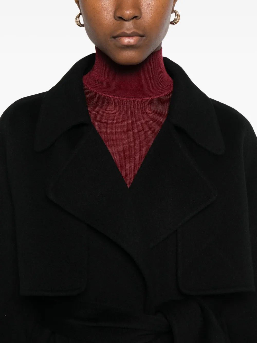 Soeur Belted-waist Coat In Black