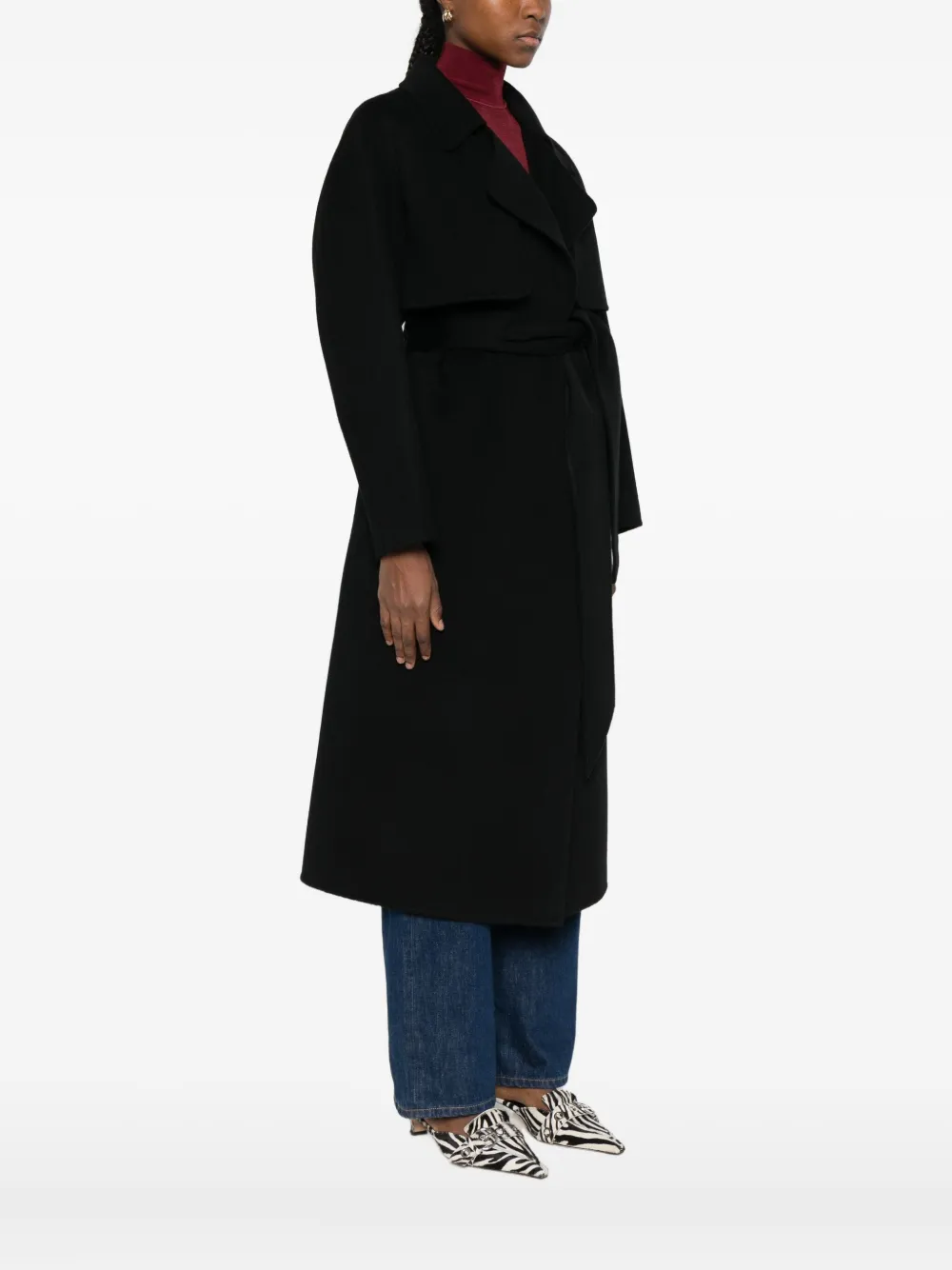 Soeur Belted-waist Coat In Black