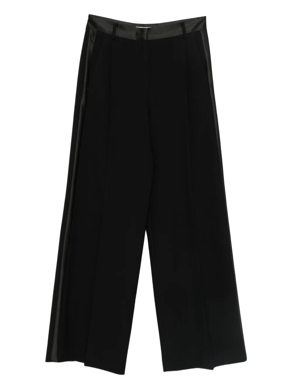 Alberto Biani Satin-trim Tailored Trousers In Black