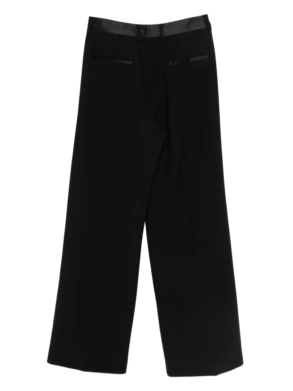 Alberto Biani satin-trim tailored trousers - Zwart
