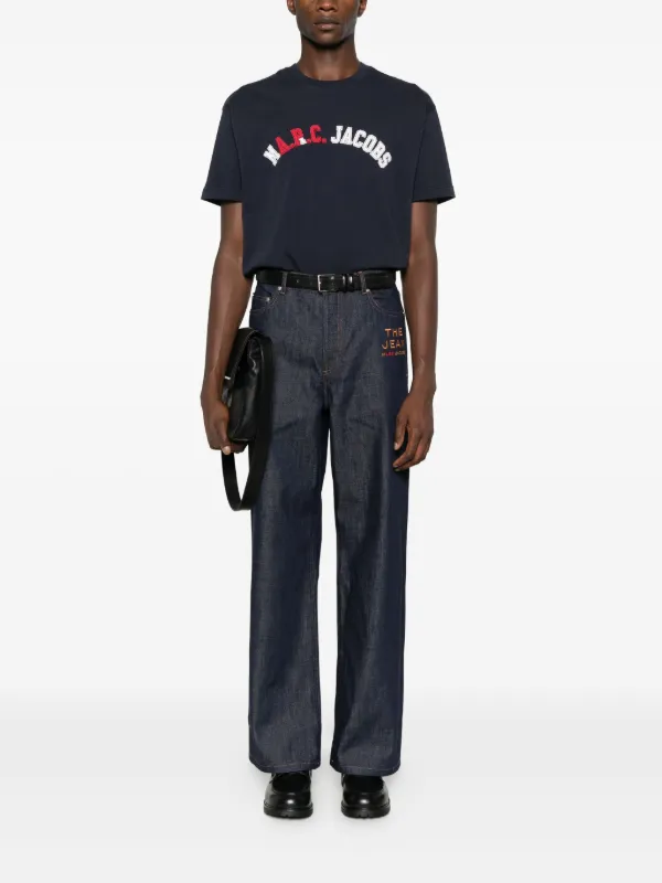 A.P.C. x Marc Jacobs logo-appliqué T-shirt | Blue | FARFETCH