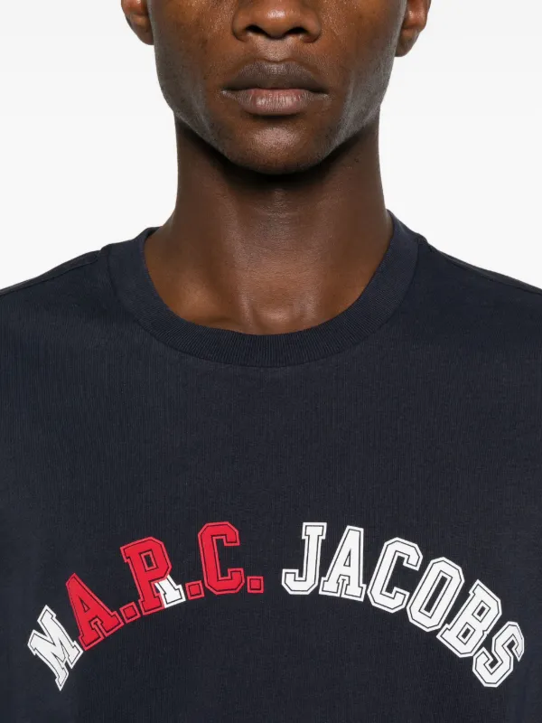 A.P.C. x Marc Jacobs logo-appliqué T-shirt | Blue | FARFETCH SA