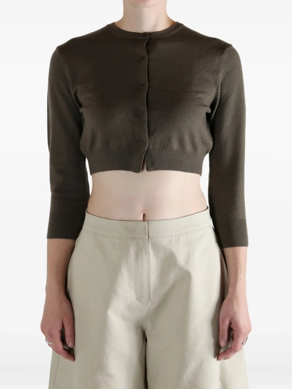 Amomento Round Neck Sweater In Green