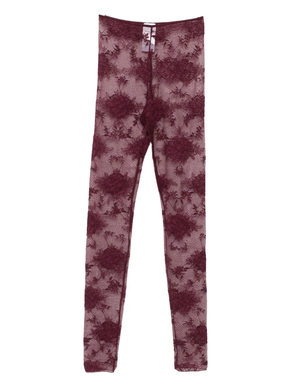 The Andamane Floral-lace Leggings In Brown