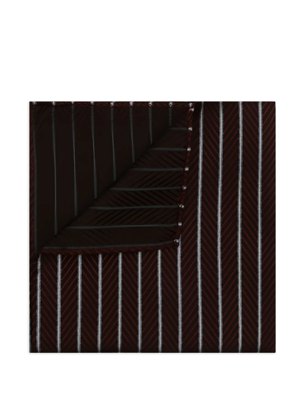 Giorgio Armani stripe-pattern pocket square - Marrone