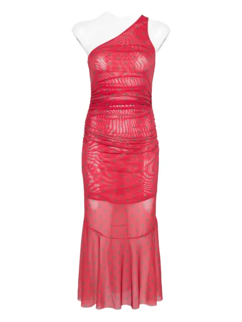 House of Sunny ruched polka-dot dress