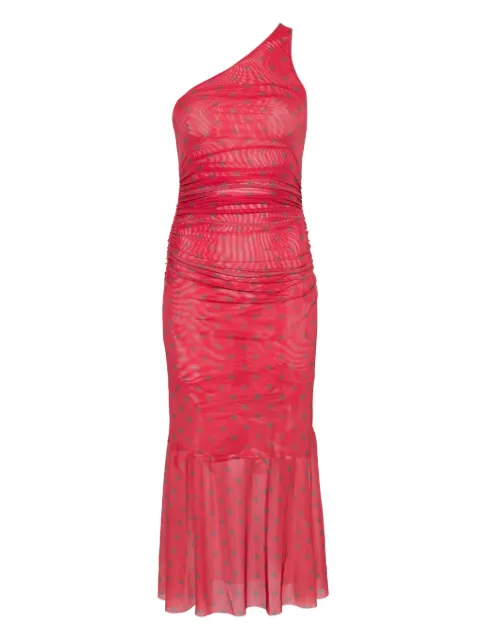 House of Sunny ruched polka-dot dress