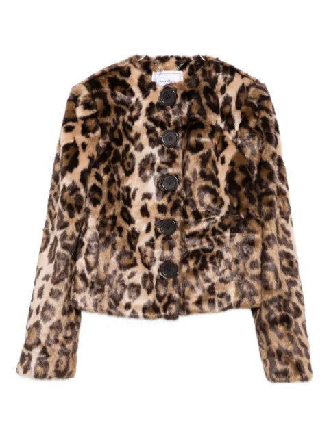 House of Sunny leopard-print faux fur jacket