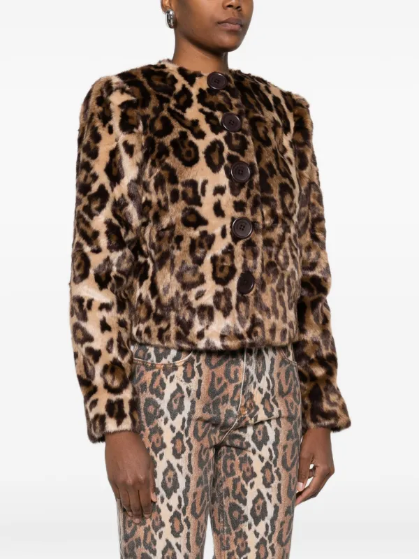 House Of Sunny Chamarra Con Estampado De Leopardo Marrón