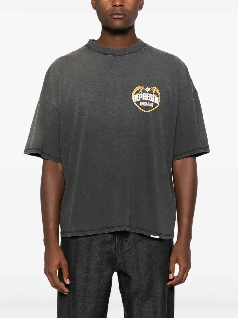 Represent T-SHIRT ANGEL BORDER Grijs