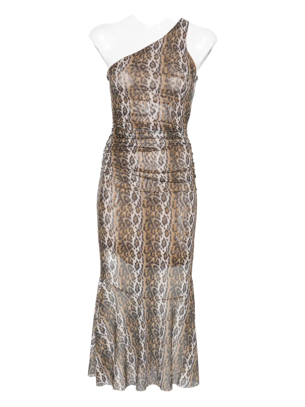 House of Sunny ruched one-shoulder dress | Brown | Image 1