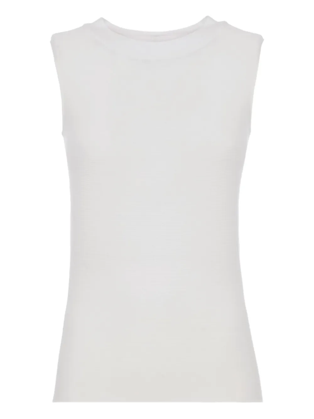 Giorgio Armani Top smanicato a coste - Bianco