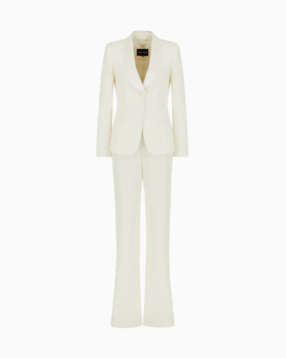 Giorgio Armani Official Store Crepe Tuxedo Pure Silk Jacket In White