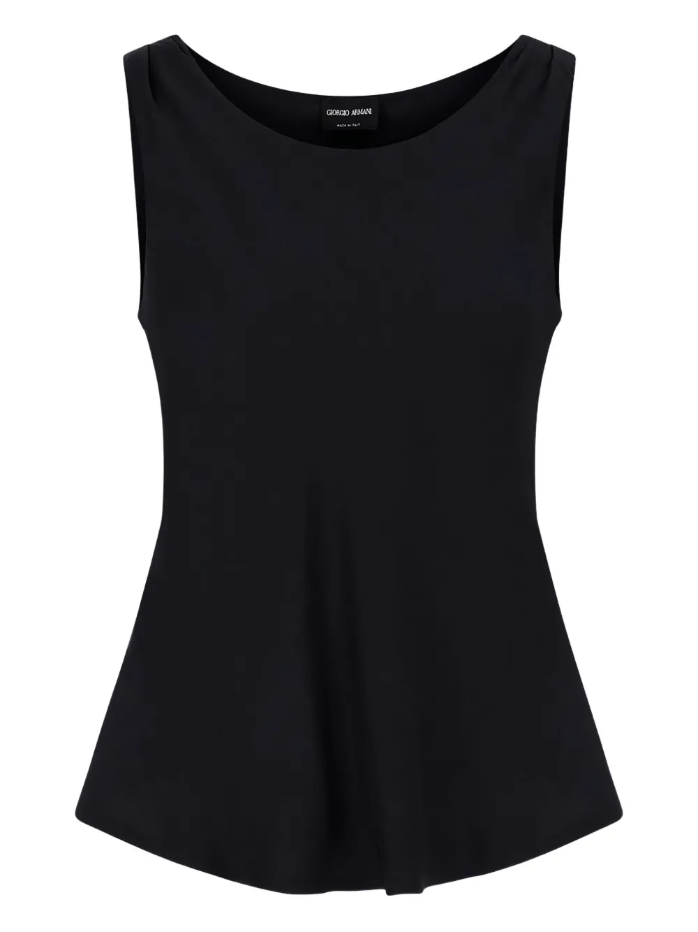Giorgio Armani Draped Sleeveless Top Blouse In Black