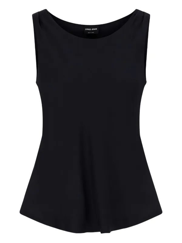 Giorgio Armani Draped Sleeveless Top Blouse in Black