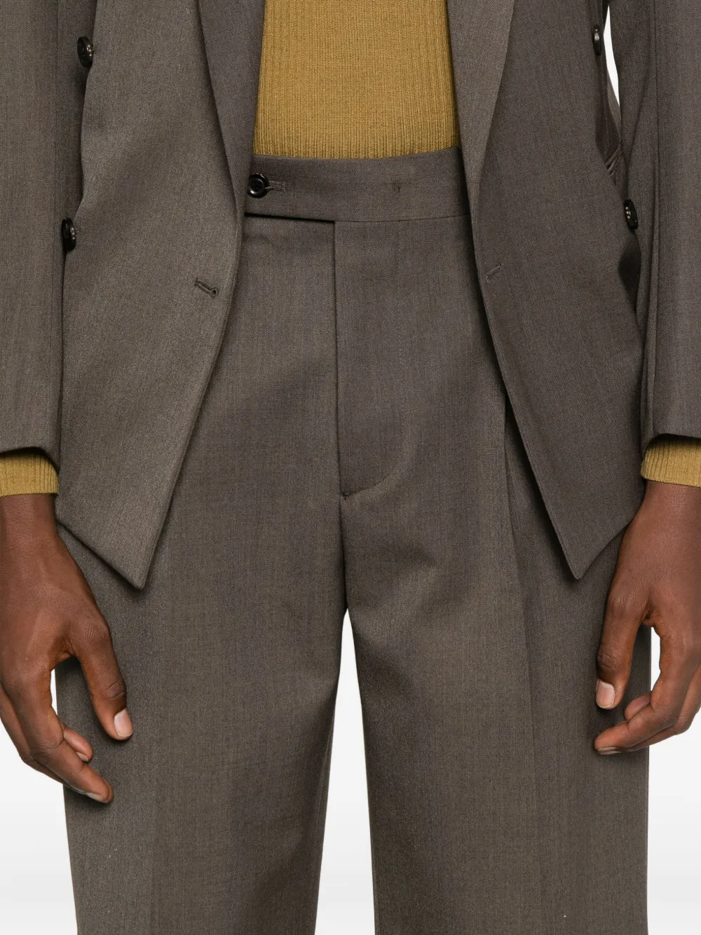 Tonywack Pleated Pants In Brown