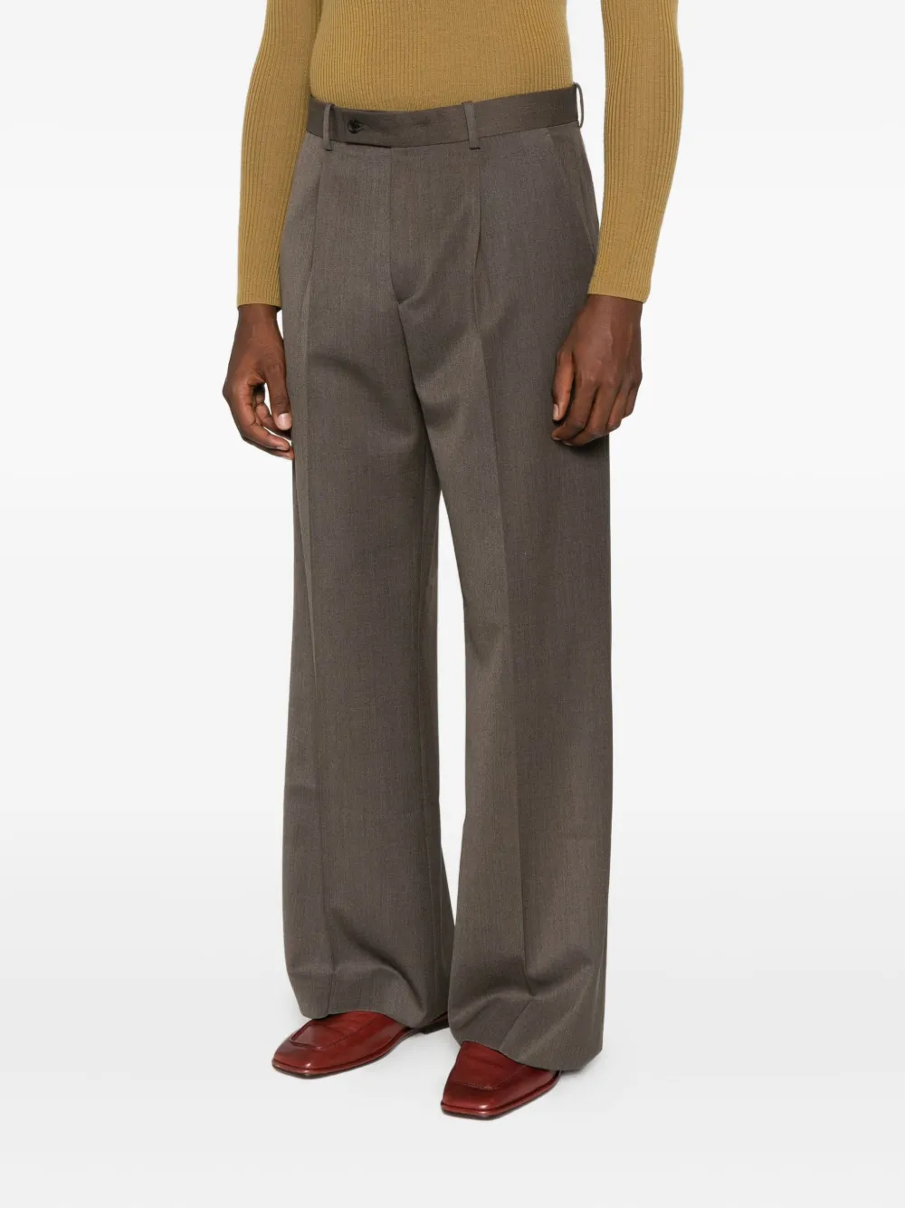 Tonywack Pleated Pants In Brown