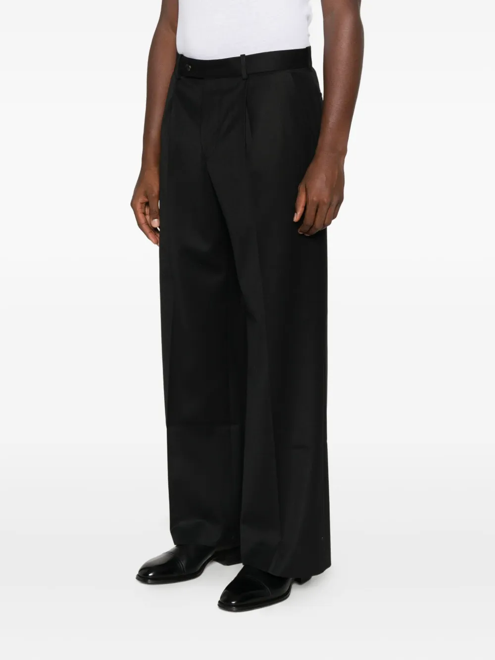 Tonywack Pleated Tailored Trousers In Black