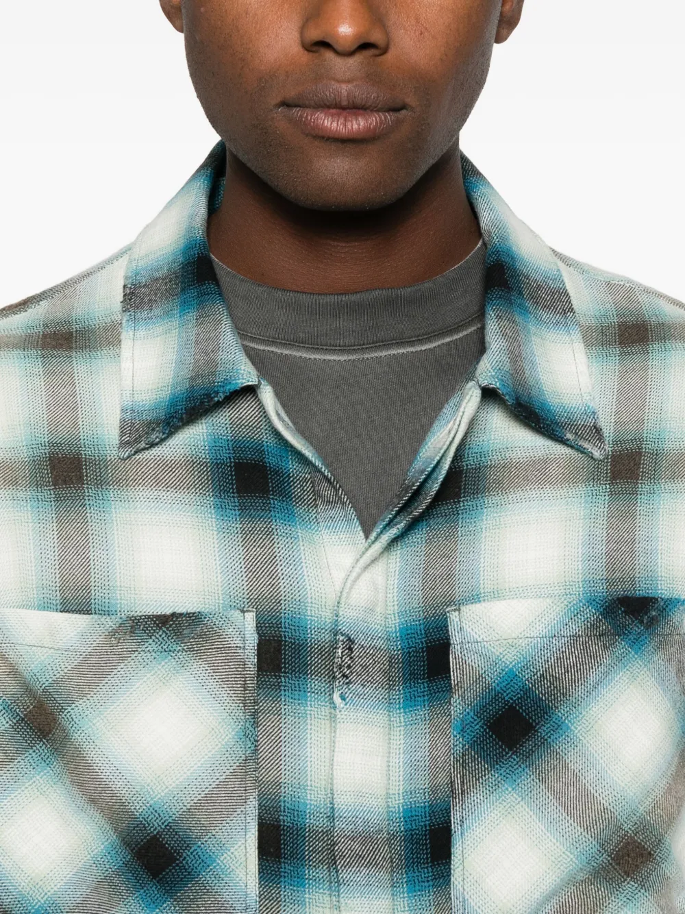 Represent Sun Bleached Cotton Flannel Button-up Shirt In Multi