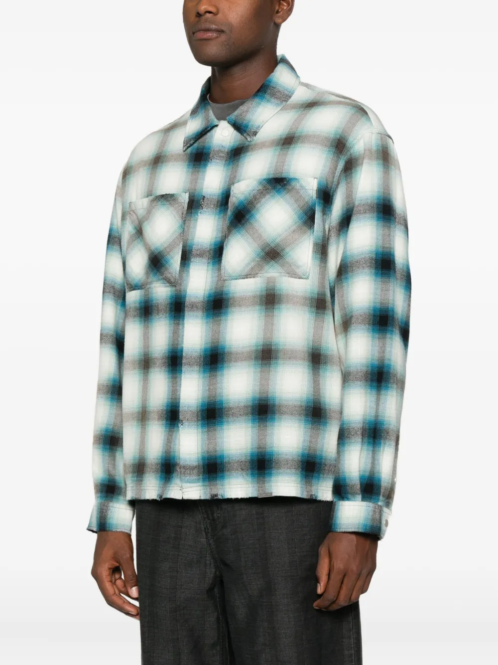 Represent Sun Bleached Cotton Flannel Button-up Shirt In Multi