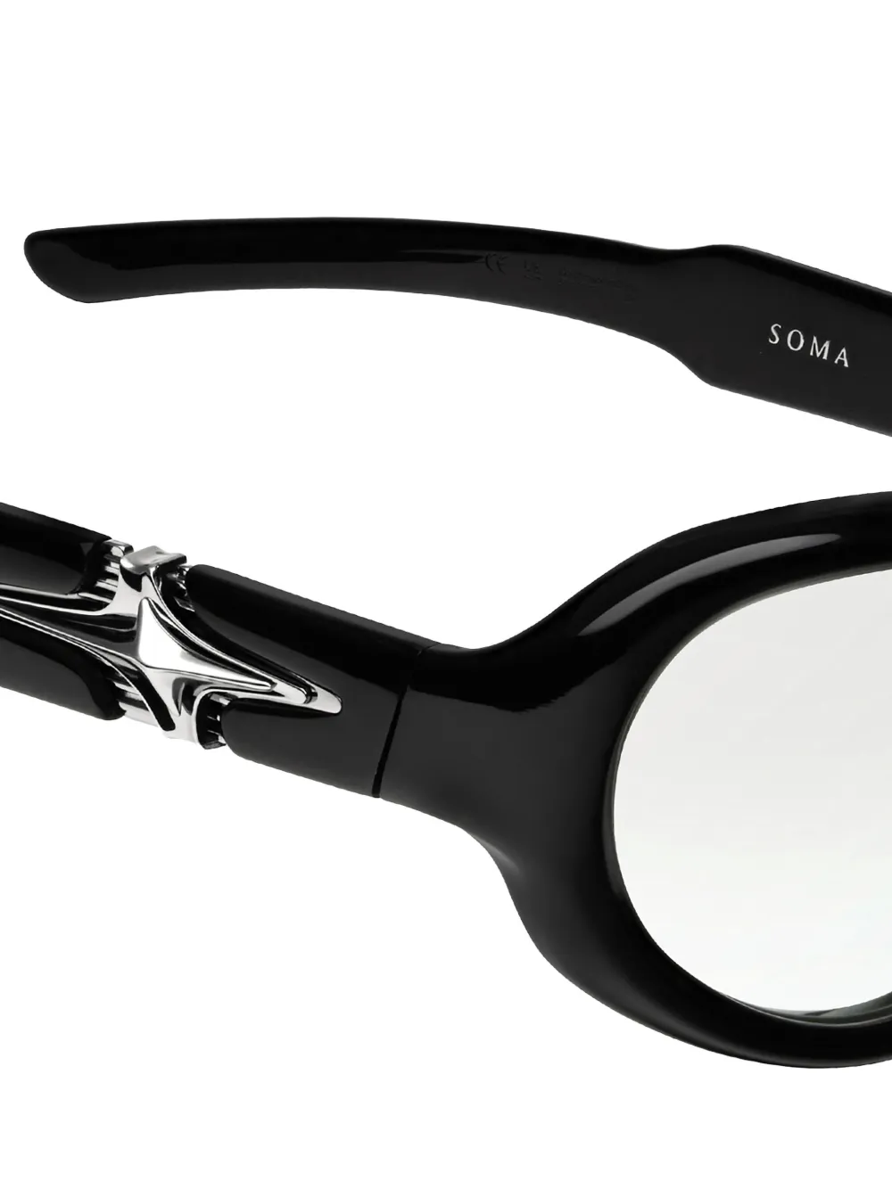 Gentle Monster Soma 01 bril verfraaid met ster Zwart