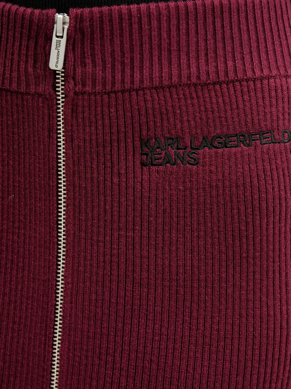 Karl Lagerfeld Jeans Zip-fastening Ribbed-knit Midi Skirt In Multi