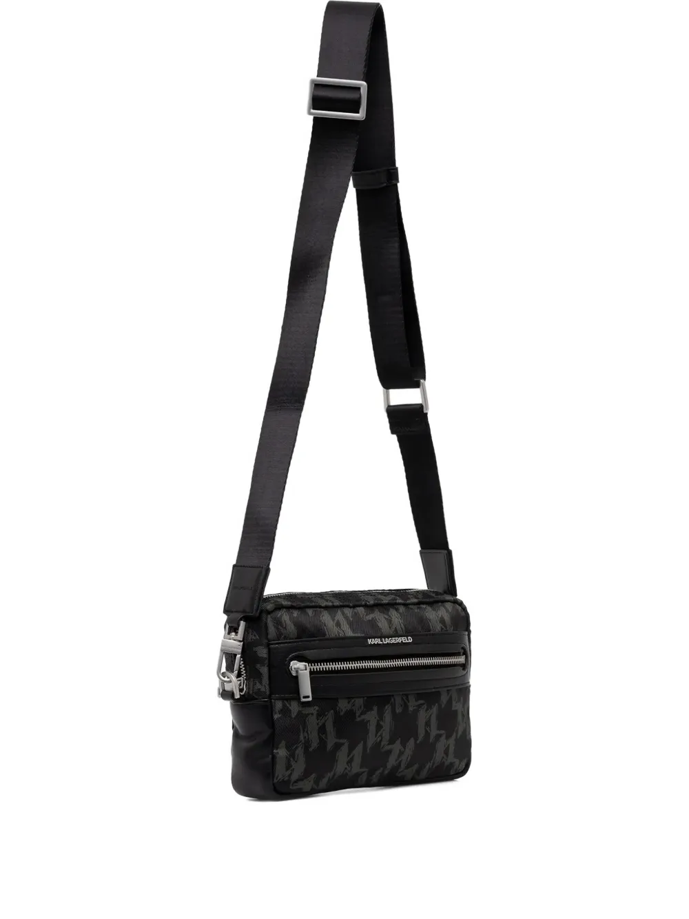 Karl Lagerfeld monogram-patterned messenger bag | Black | Image 1