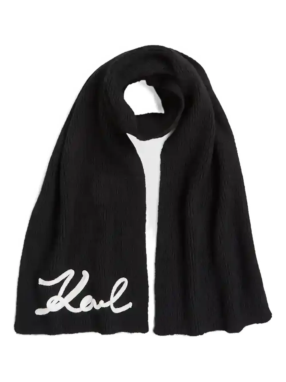 Karl Lagerfeld Logo-detailed Scarf In Black