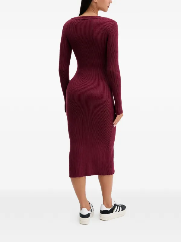 karl lagerfeld red dress Karl Lagerfeld Paris Red Layer Look Long Sleeve Sheath Dress Size 2 RX10453  GUC