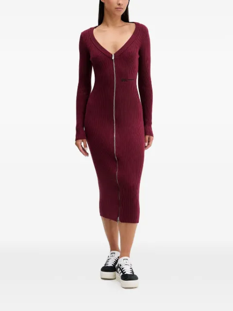Karl Lagerfeld Jeans zip-fastening ribbed midi dress
