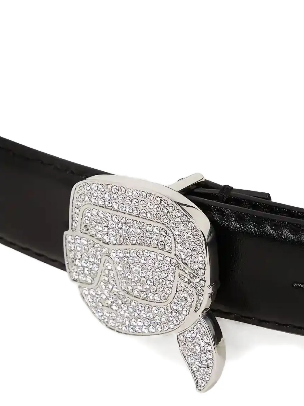 Karl Lagerfeld Embellished-buckle Belt In Black