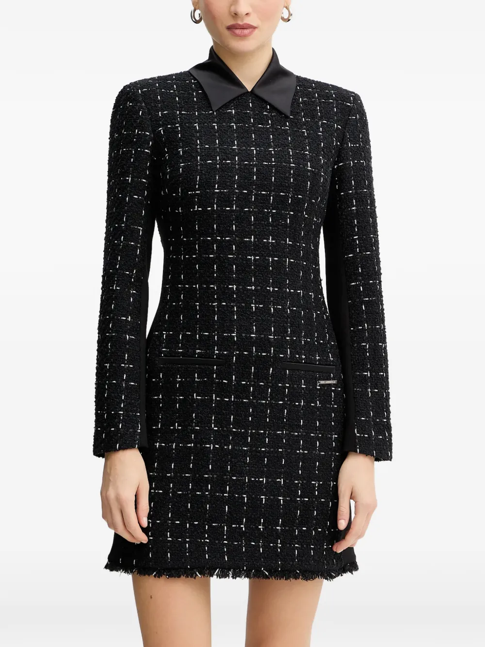 Karl Lagerfeld Check-pattern Mini Dress In Black