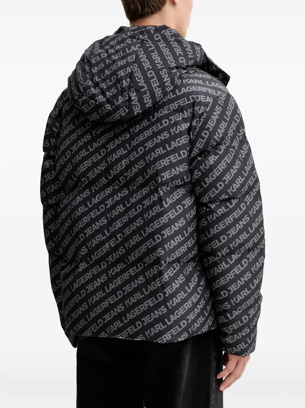 Karl Lagerfeld Jeans Gewatteerd jack met logo Zwart