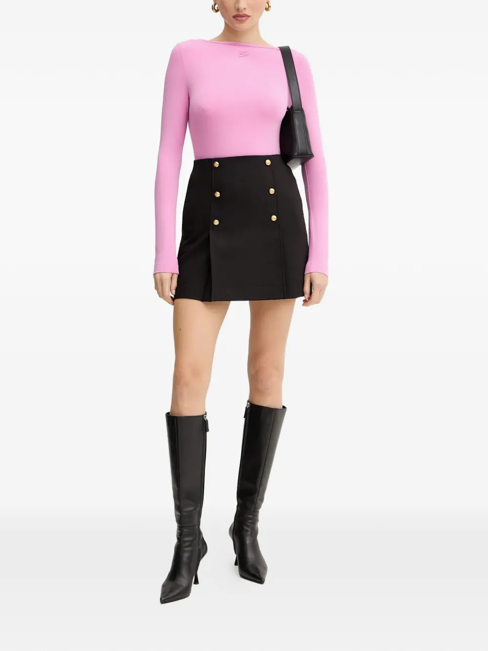 Karl Lagerfeld Top met geborduurd logo Roze
